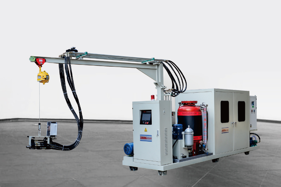 트랙이있는 사이클로 펜타 인 폴리 우레탄 고압 폼 폼 주입 기계